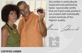 Danuta and Mariusz Gliwinski attending an European exhibition of their Fashion Amber Jewelry