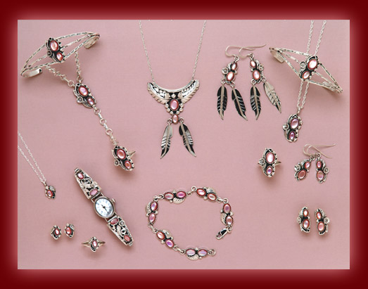 The smooth luster of the Pink Mussel Shell to adorn silver jewelry of earrings, necklaces,pendants, bolas, bracelets, rings, and watch bands.
